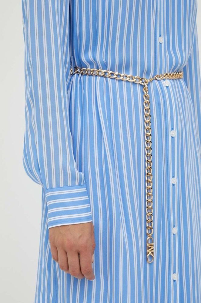 Сукня з домішкою шовку MICHAEL Michael Kors mini oversize колір блакитний фото 5