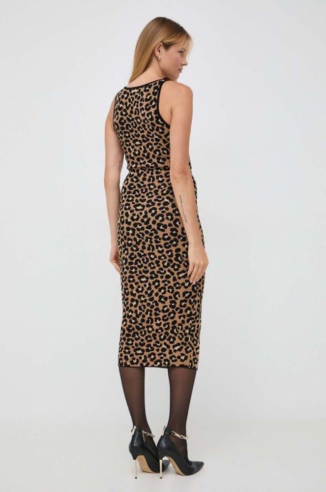 Сукня MICHAEL Michael Kors колір коричневий midi облягаюча фото 3
