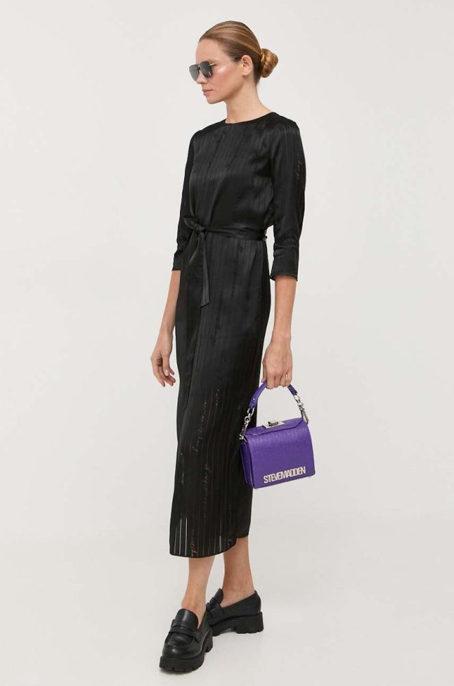 Сукня Armani Exchange колір чорний midi пряма (3363266)