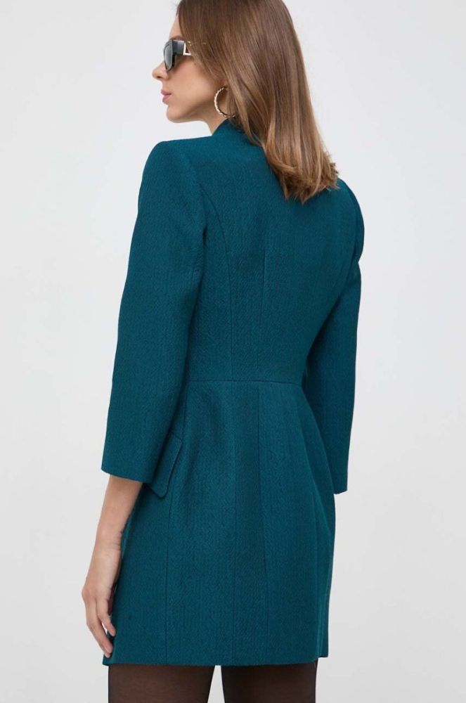 Сукня з домішкою вовни Elisabetta Franchi колір бірюзовий mini облягаюча фото 3