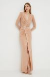 Сукня Elisabetta Franchi колір бежевий maxi облягаюча (3642375)