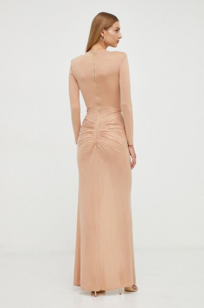 Сукня Elisabetta Franchi колір бежевий maxi облягаюча (3642375) фото 3