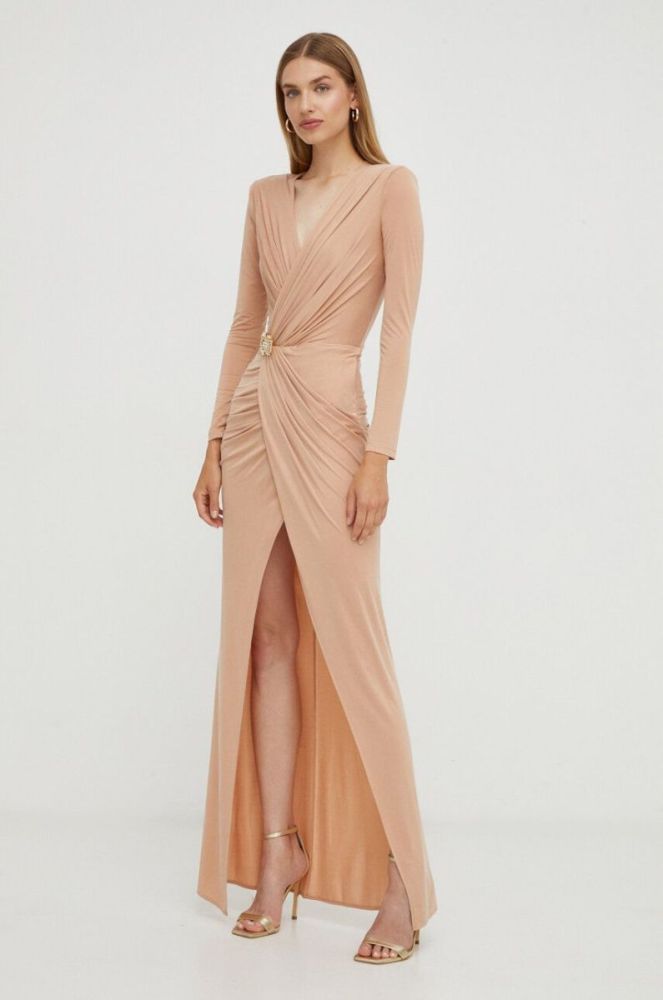 Сукня Elisabetta Franchi колір бежевий maxi облягаюча (3642375) фото 4