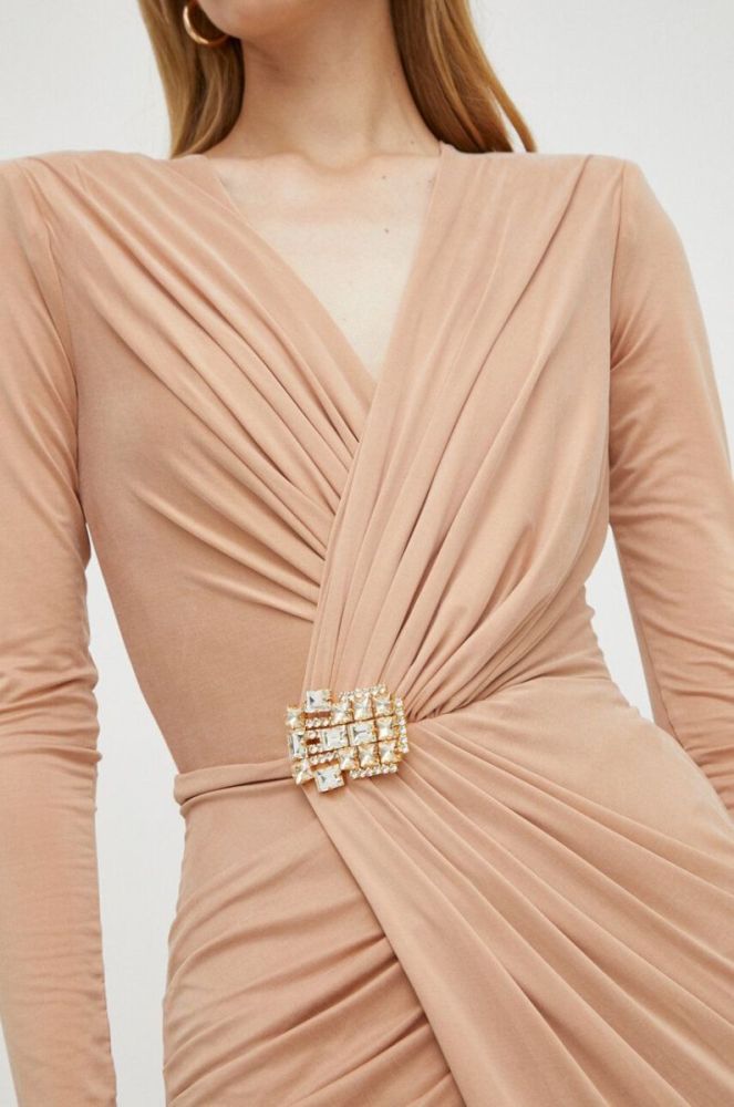 Сукня Elisabetta Franchi колір бежевий maxi облягаюча (3642375) фото 5