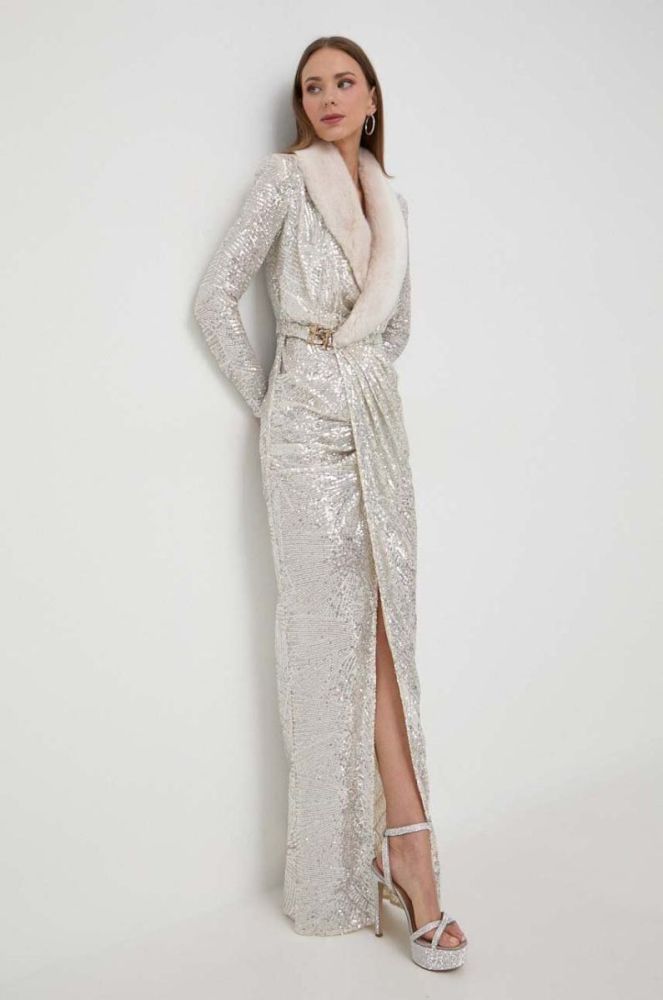 Сукня Elisabetta Franchi колір бежевий maxi облягаюча (3639229) фото 4