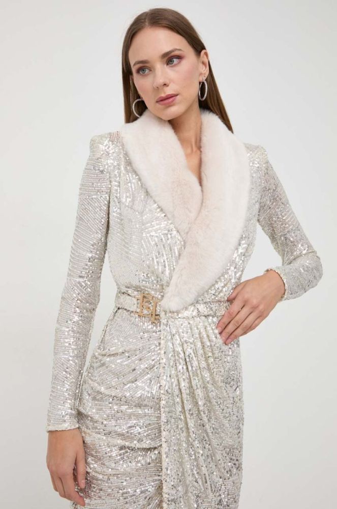 Сукня Elisabetta Franchi колір бежевий maxi облягаюча (3639229) фото 5