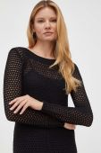 Сукня з домішкою вовни Twinset колір чорний maxi облягаюча