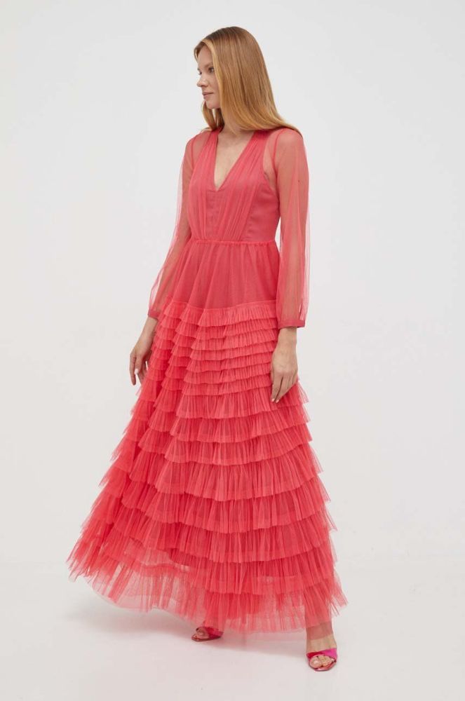 Сукня Twinset колір рожевий maxi розкльошена (3467700)