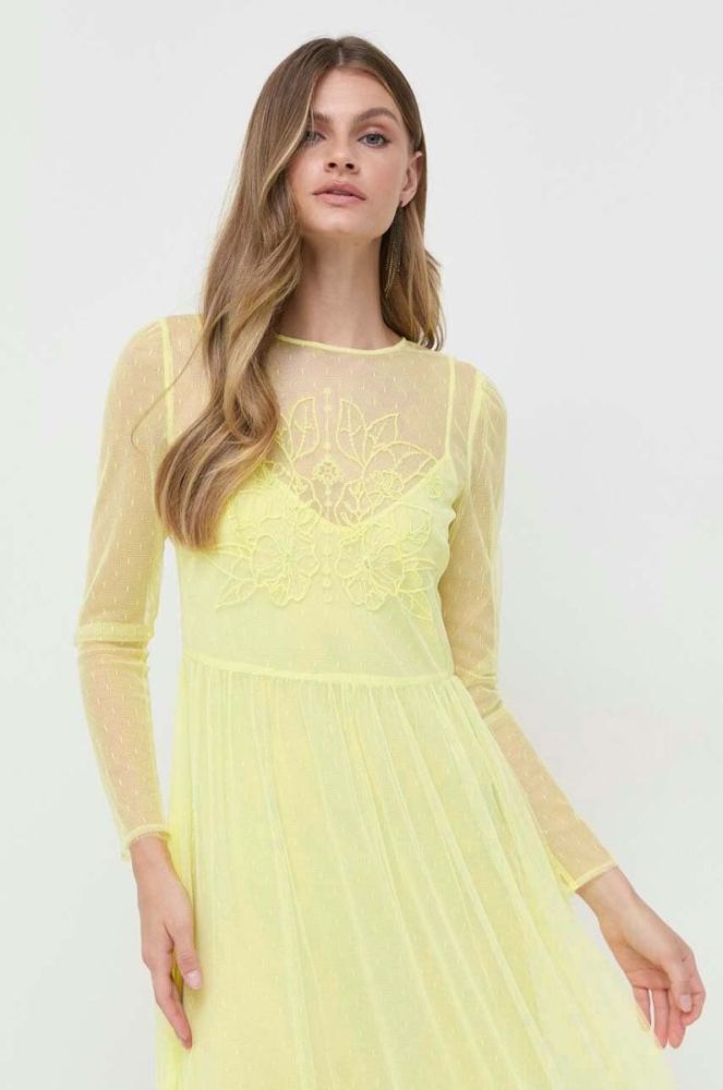 Сукня Twinset колір жовтий maxi розкльошена фото 4