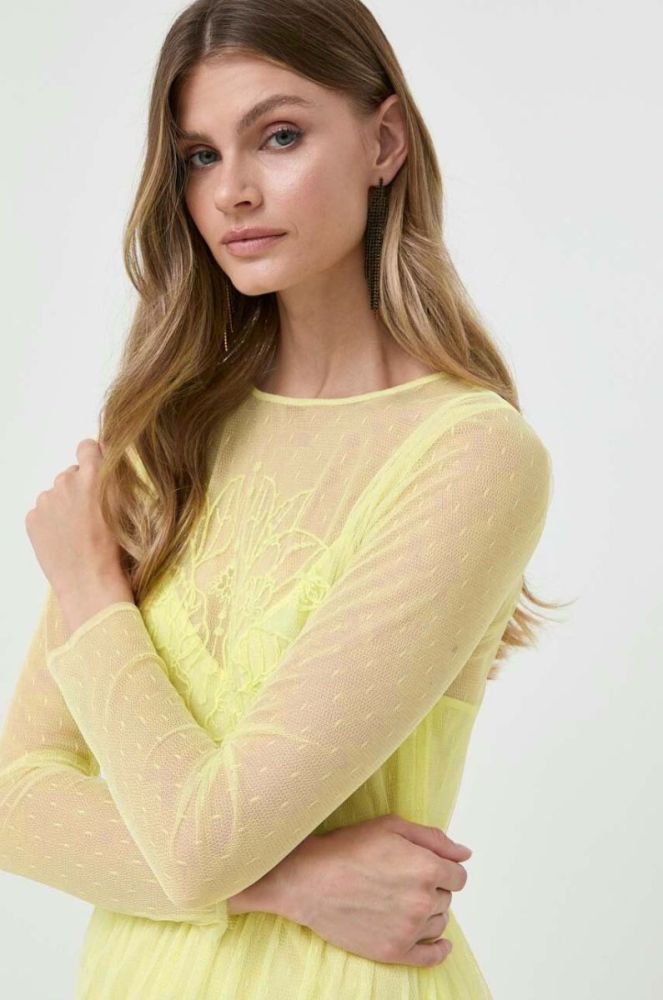 Сукня Twinset колір жовтий maxi розкльошена фото 5
