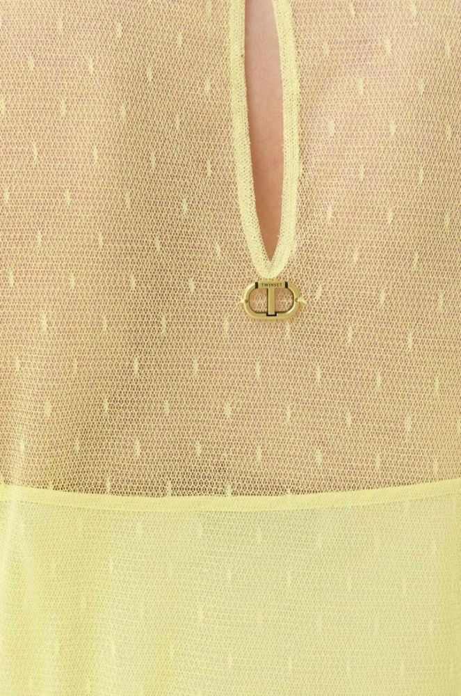 Сукня Twinset колір жовтий maxi розкльошена фото 6