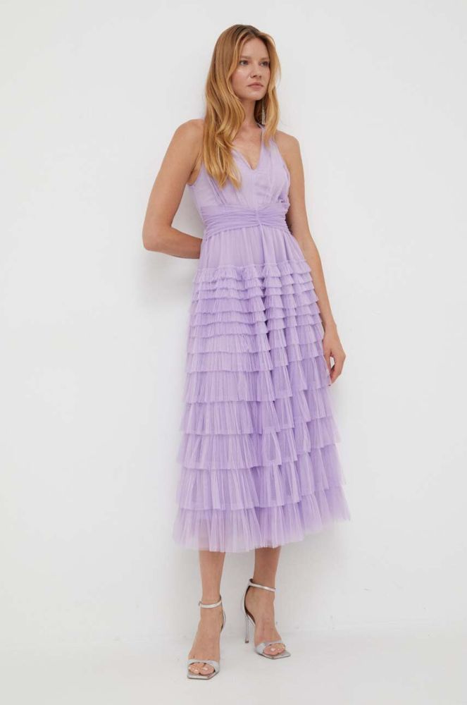Сукня Twinset колір фіолетовий maxi розкльошена (3474752)