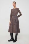 Сукня Weekend Max Mara колір коричневий midi розкльошена