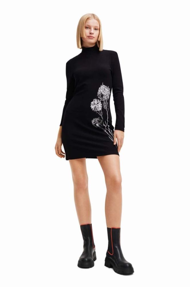 Сукня Desigual колір чорний mini облягаюча (3551389) фото 4