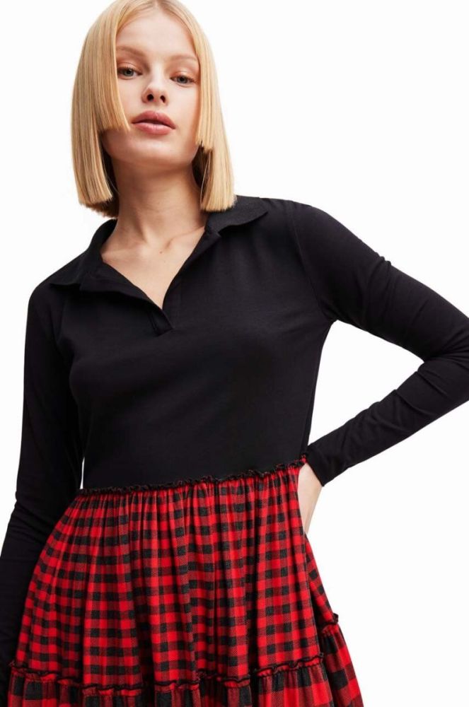 Сукня Desigual колір червоний mini розкльошена (3566287) фото 3