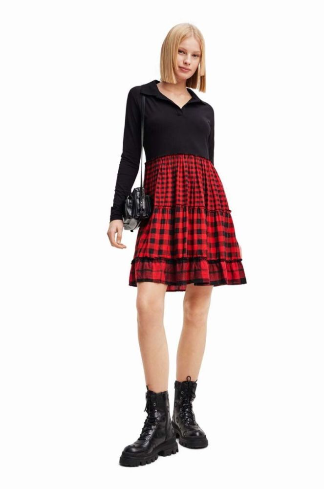Сукня Desigual колір червоний mini розкльошена (3566287) фото 4