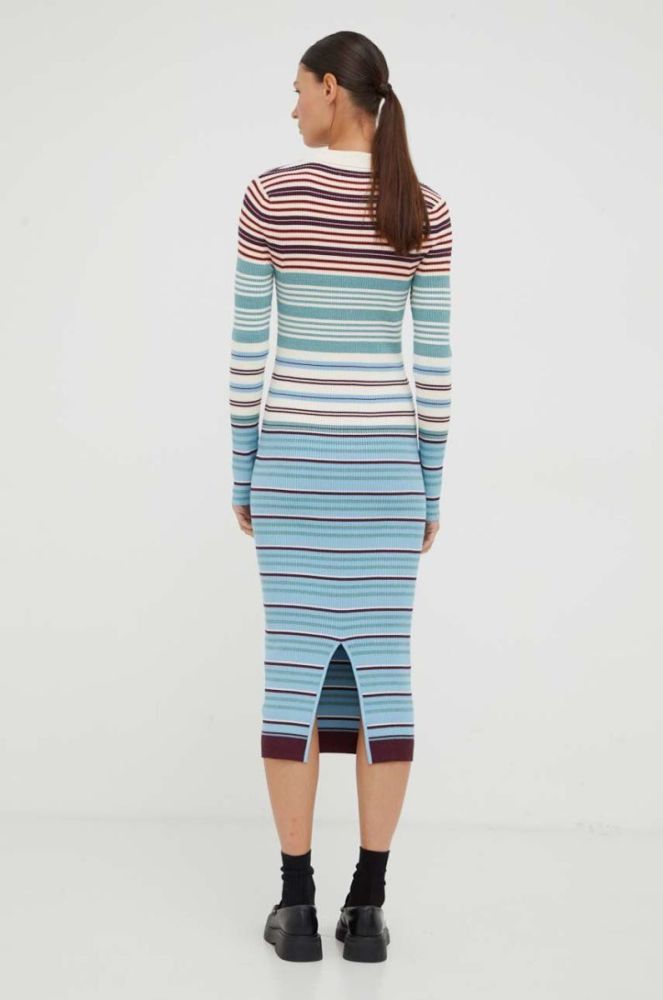 Сукня Marc O'Polo DENIM midi облягаюча колір блакитний фото 3