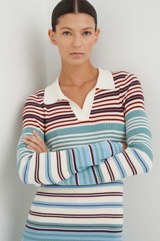 Сукня Marc O'Polo DENIM midi облягаюча колір блакитний фото 4