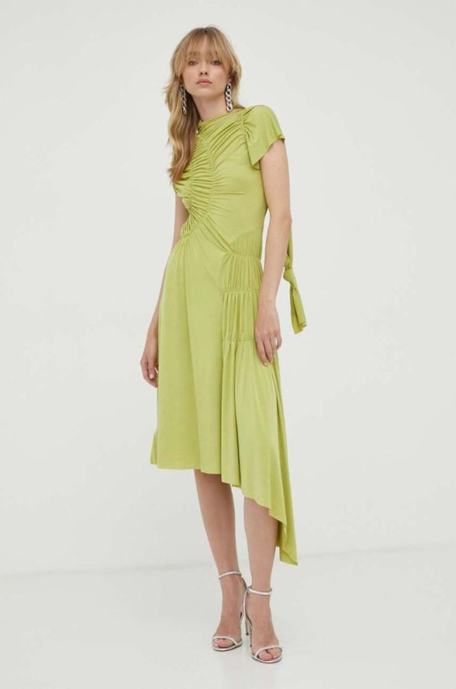 Сукня Victoria Beckham колір зелений maxi розкльошена фото 2