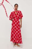 Сукня Victoria Beckham колір червоний maxi розкльошена