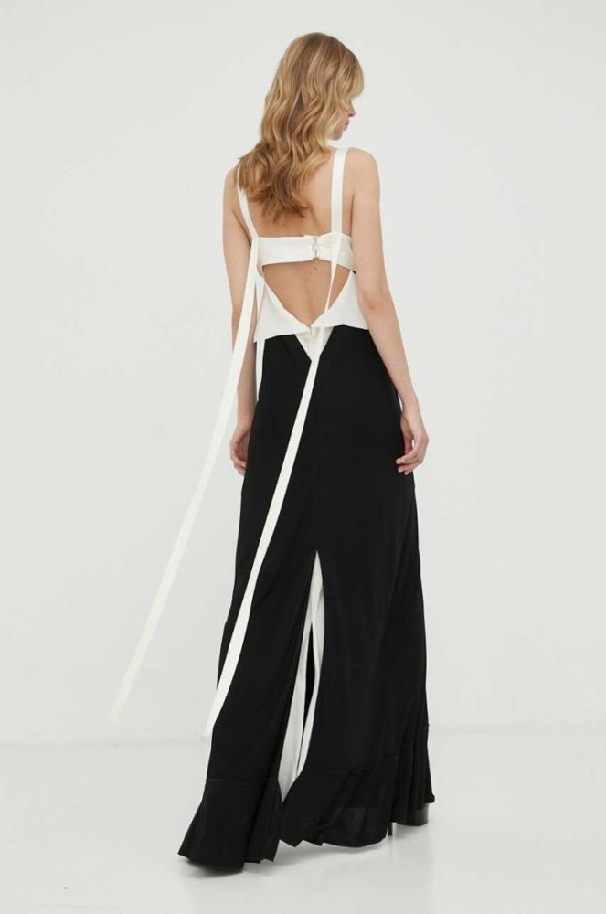 Сукня Victoria Beckham колір чорний maxi розкльошена фото 3