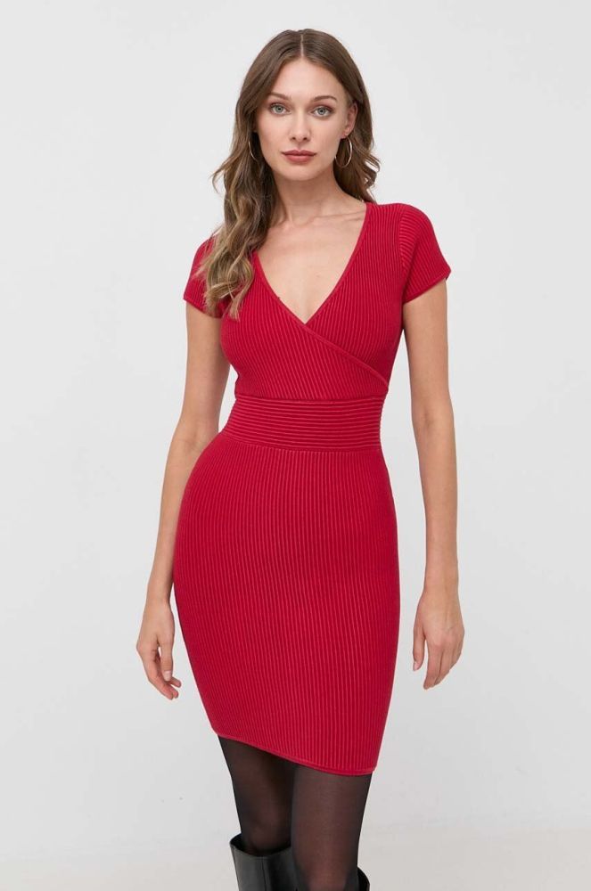 Сукня Guess колір червоний mini облягаюча (3542352)