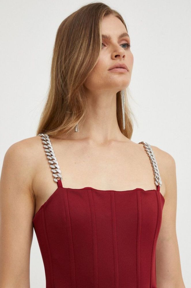Сукня Guess колір бордовий mini розкльошена (3547611) фото 4