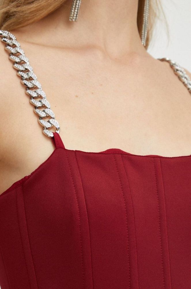 Сукня Guess колір бордовий mini розкльошена (3547611) фото 5