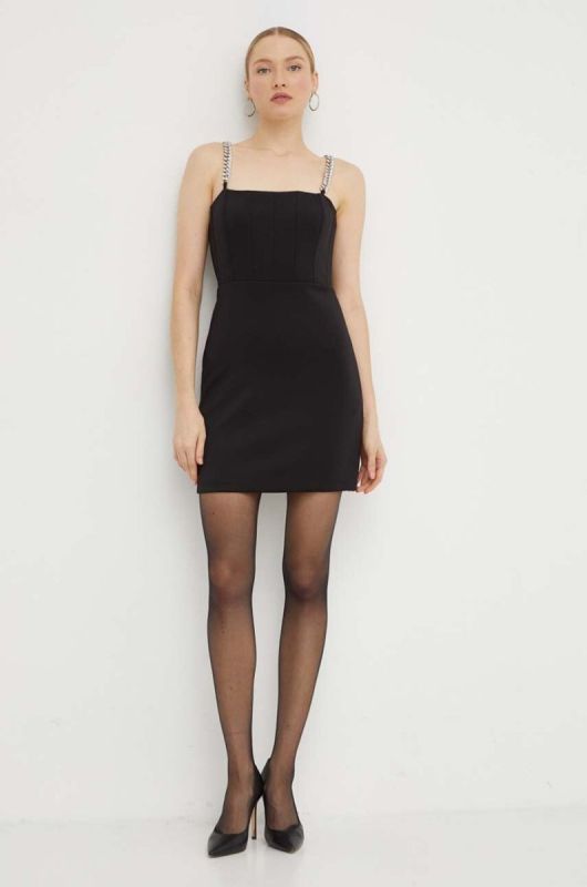 Сукня Guess колір чорний mini розкльошена (3547616) фото 2