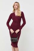 Сукня Guess колір бордовий mini облягаюча (3504591)