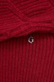 Сукня з домішкою вовни Guess колір бордовий mini облягаюча