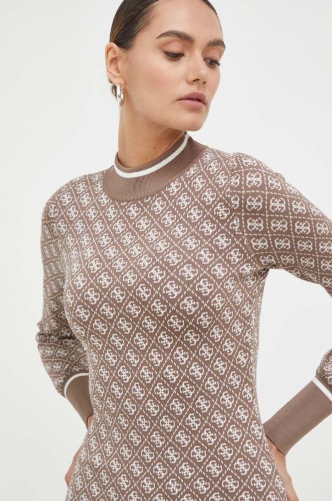 Сукня Guess колір бежевий mini облягаюча (3598604) фото 4