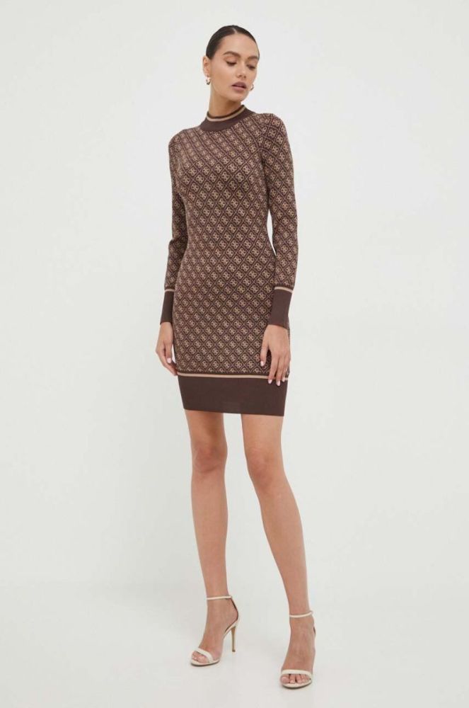 Сукня Guess колір коричневий mini облягаюча (3598599) фото 2