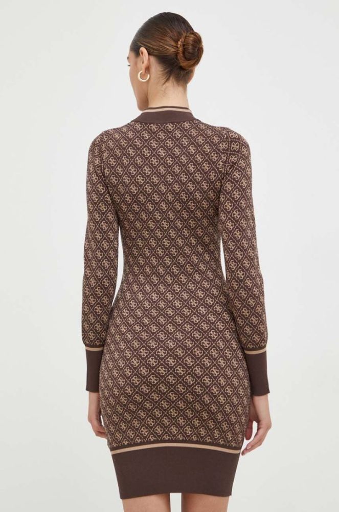 Сукня Guess колір коричневий mini облягаюча (3598599) фото 3