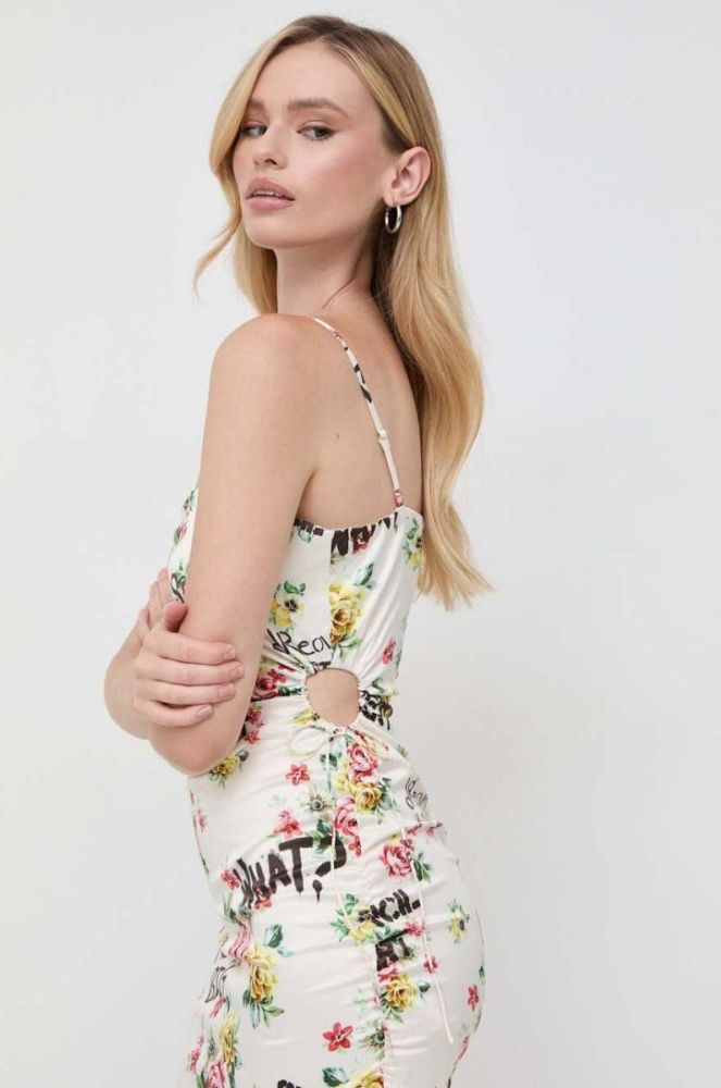 Сукня Guess Guess x Banksy колір бежевий mini облягаюча фото 4