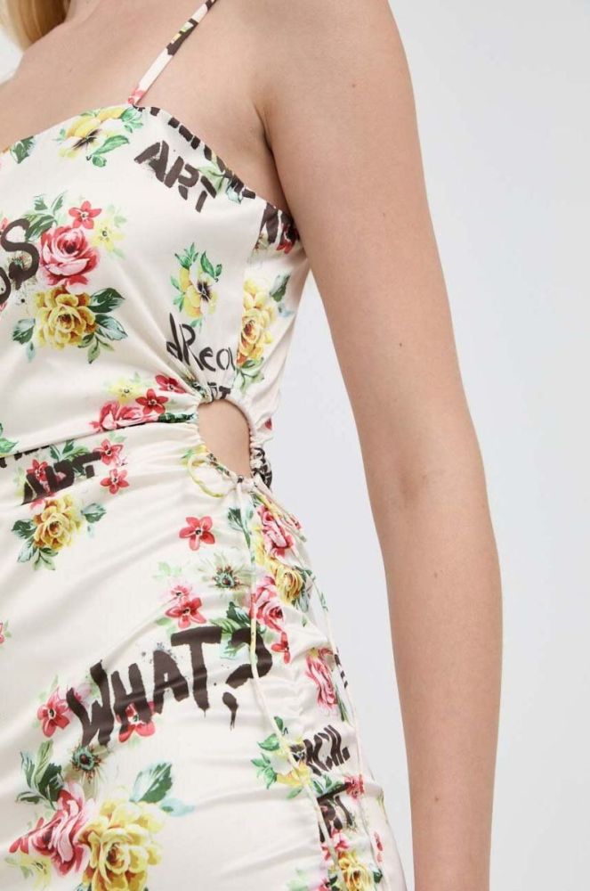 Сукня Guess Guess x Banksy колір бежевий mini облягаюча фото 6