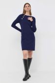 Вовняна сукня Luisa Spagnoli колір синій mini пряма