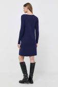 Вовняна сукня Luisa Spagnoli колір синій mini пряма