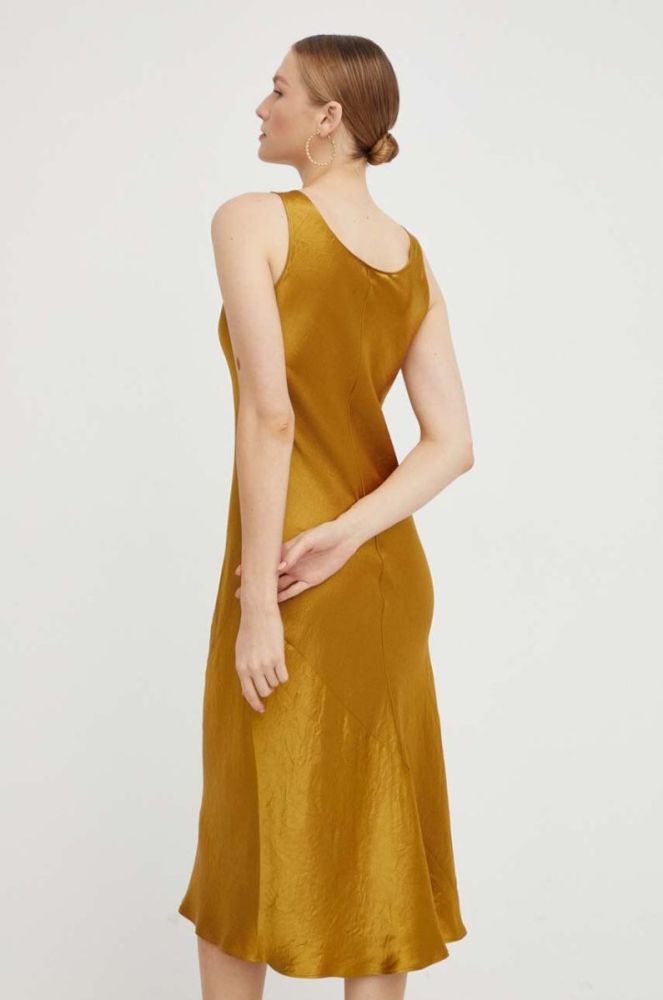 Сукня Max Mara Leisure колір жовтий midi розкльошена фото 3