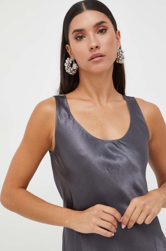 Сукня Max Mara Leisure колір сірий midi розкльошена фото 4