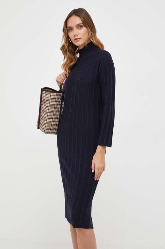 Вовняна сукня Max Mara Leisure колір синій mini пряма фото 2