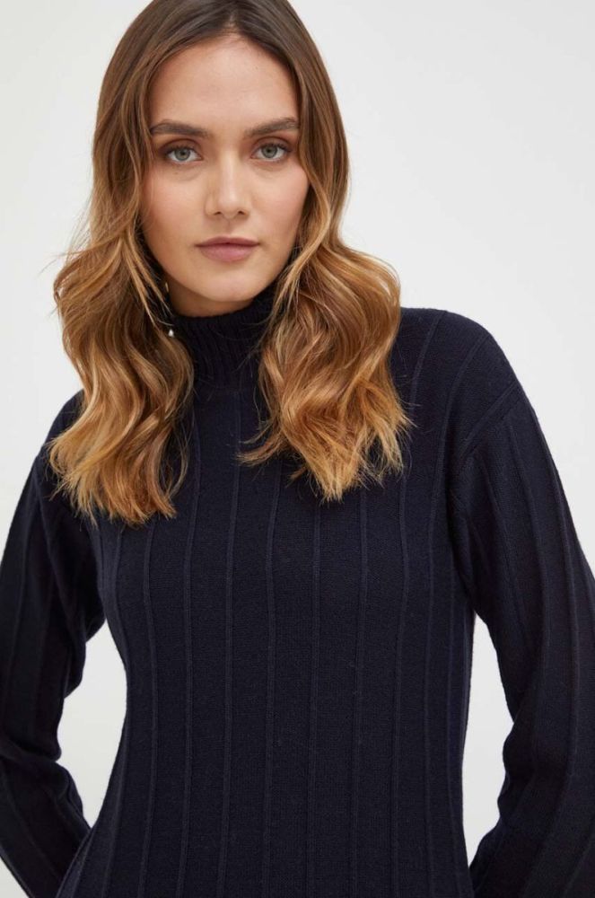 Вовняна сукня Max Mara Leisure колір синій mini пряма фото 4