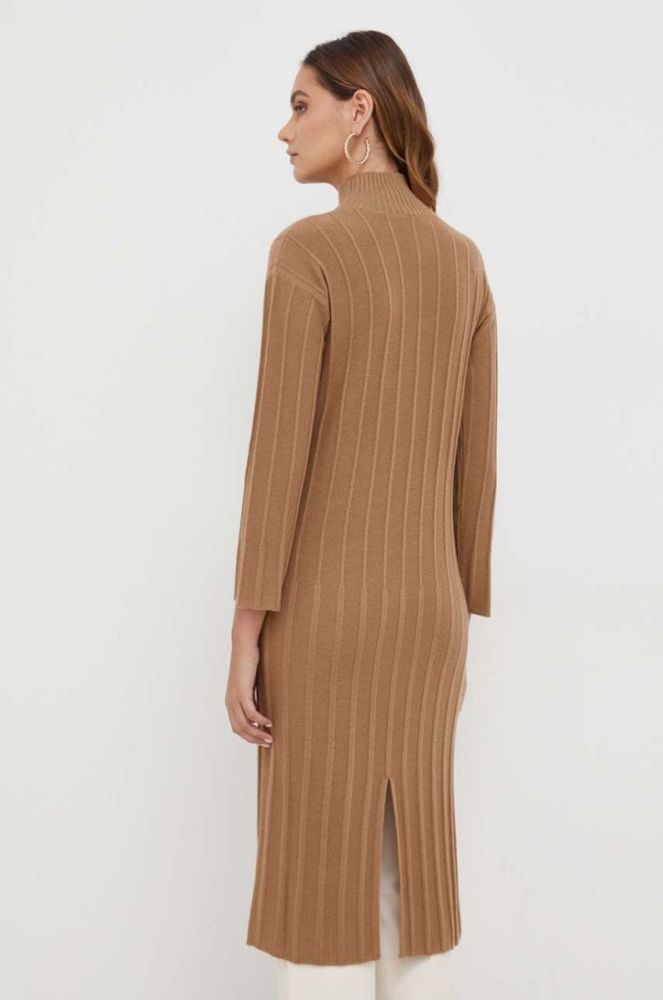 Вовняна сукня Max Mara Leisure колір коричневий mini пряма фото 3