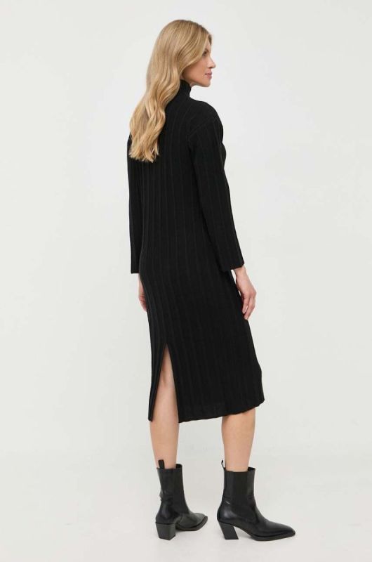 Вовняна сукня Max Mara Leisure колір чорний mini пряма фото 2