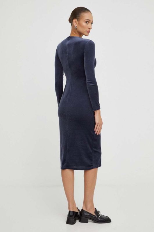 Сукня Max Mara Leisure колір синій midi пряма (3651618) фото 2