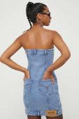 Джинсова сукня Moschino Jeans mini облягаюча колір блакитний (3402972)