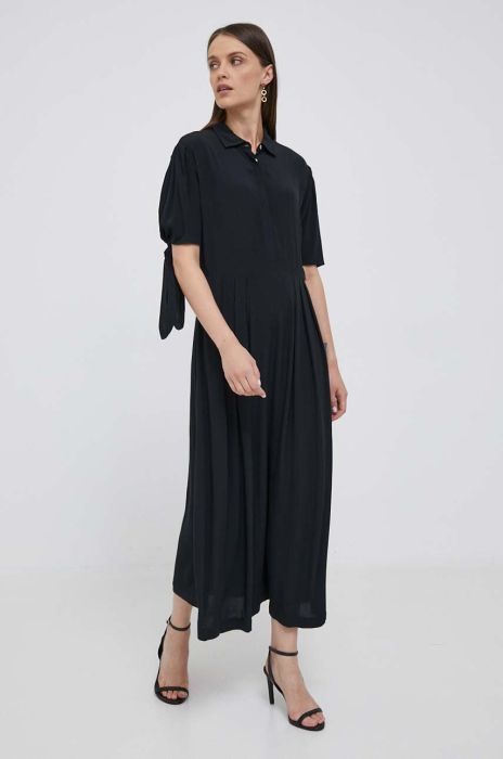 Сукня United Colors of Benetton колір чорний maxi розкльошена