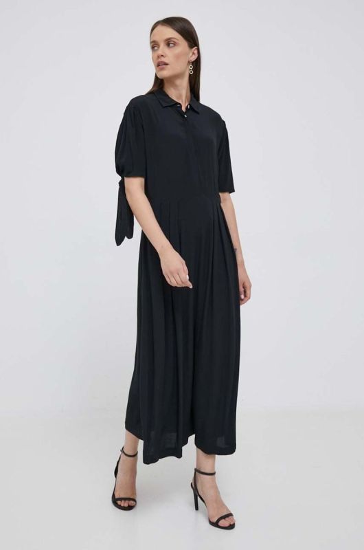 Сукня United Colors of Benetton колір чорний maxi розкльошена