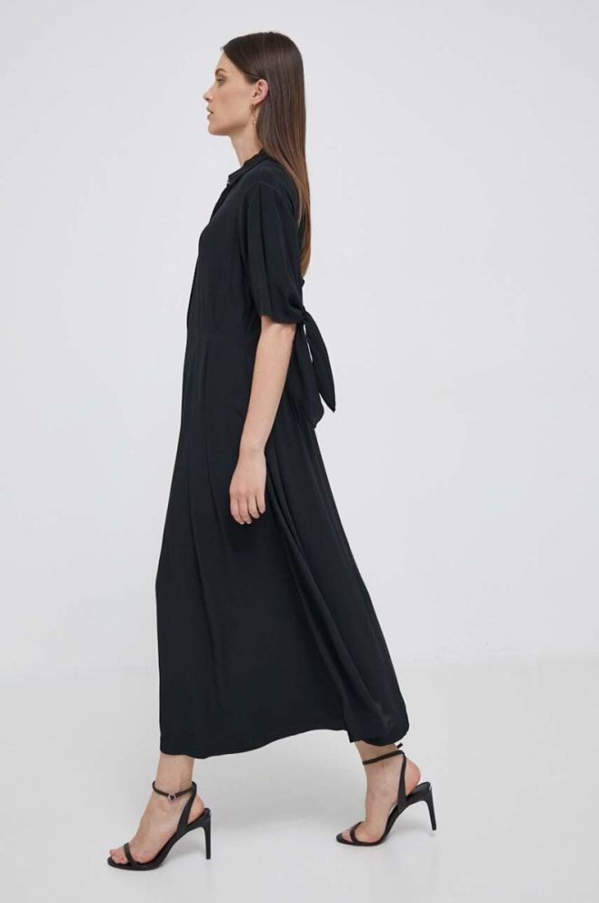 Сукня United Colors of Benetton колір чорний maxi розкльошена фото 2