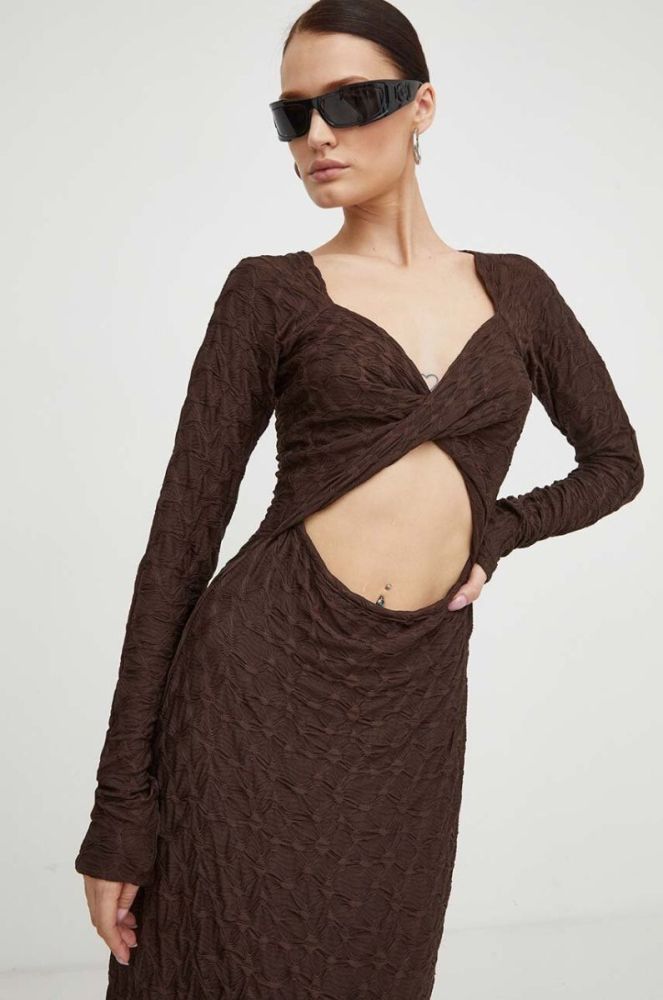 Сукня R?sum? колір коричневий maxi облягаюча (3568422) фото 4